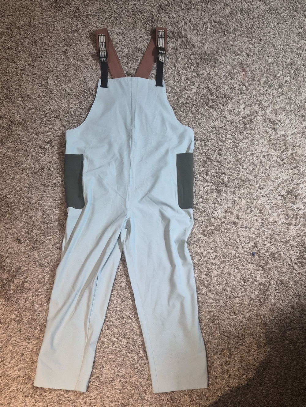 Kavu Overalls Sky Blue M Navajo Tribal Straps Rust